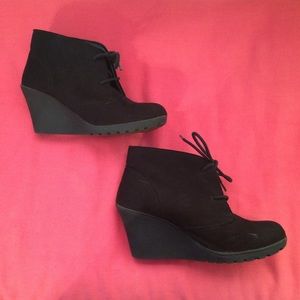 Black Lace up Wedges